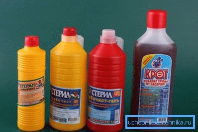 Sortiment chemických látek pro rozpouštění organických usazenin v potrubí
