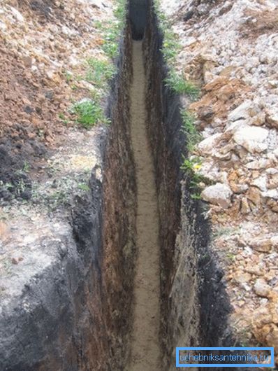 Spodní část příkopu by měla být pevná a vyrovnaná.