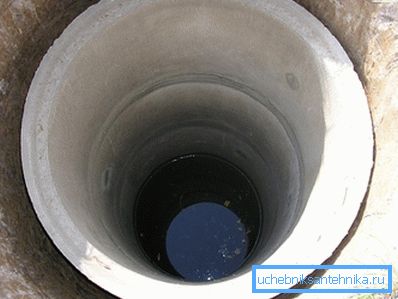 Odvodňovací hřídel betonových kroužků. Odvodňovací hřídel betonových kroužků.