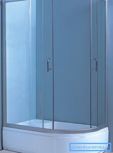 Sprchové kabiny 120x80 bez střechy s vysokou základnou lze použít jako detská lázeň