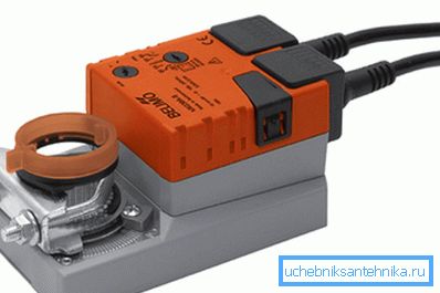 Elektrická větrací klapka bez vratné pružiny.