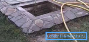 Pokud je studna tak nízká a obdélníková, můžete použít moderní vlhkostní a tepelně odolný designový materiál.