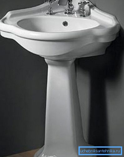 Porcelánové umyvadlo s rohem
