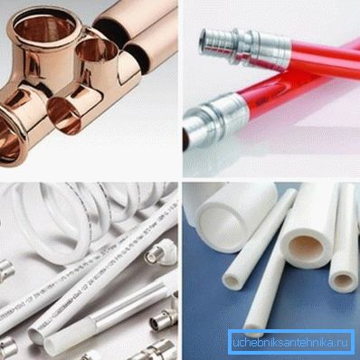 Fotografie trubek z různých materiálů Fotografie trubek z různých materiálů