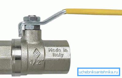 Plynový kulový kohout.