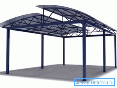 Střecha z 20x20 čtvercového potrubí