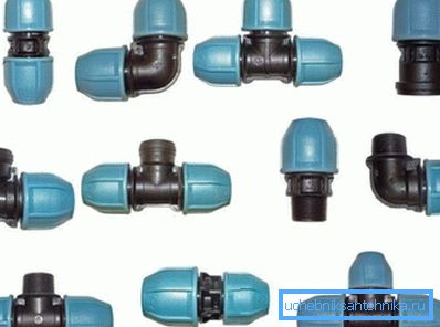 Kompresní armatury pro polyetylen. Kompresní armatury pro polyetylen.