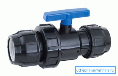 Kompresní kulový kohout 32 HDPE