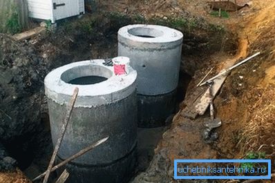 Instalace septiku z betonových kroužků Instalace septiku z betonových kroužků
