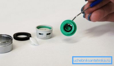 Na fotografii - je proces instalace nového kroužku pro změnu toku