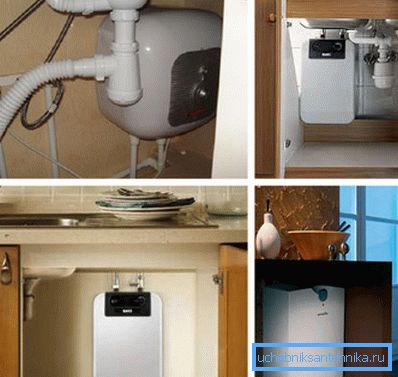 Ve fototelefonních ohřívačích pod dřezem