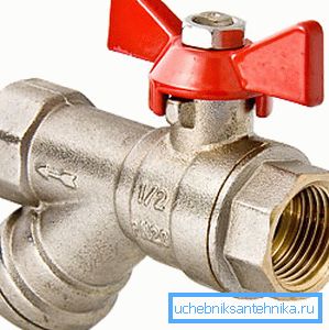 Obrázek kuličkového ventilu s integrovaným filtrem