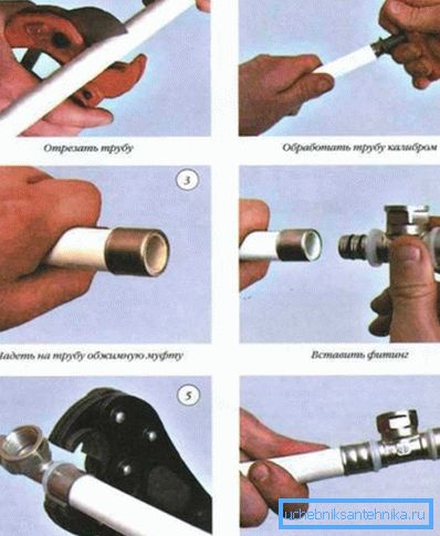 Dobrým příkladem instalace lisovacích tvarovek.