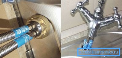 Některé otvory mají malý průměr, což znamená, že hadice musí být připevněna ke kohoutku po instalaci nebo po průchodu přes dřez Některé otvory mají malý průměr, což znamená, že hadice musí být připevněna ke kohoutku po instalaci nebo po průchodu přes dřez
