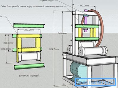 Jeden z diagramů zobrazující základní rozměry.