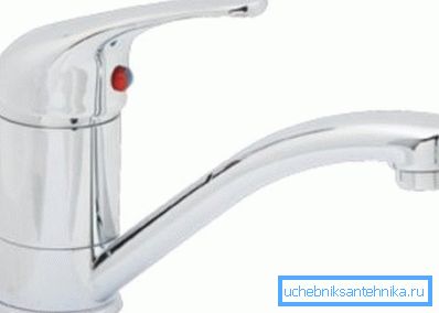 Páková mixážní páka s otočným hrotem.