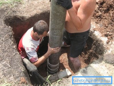 Spusťte potrubí do studny