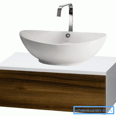 Závěsné umyvadlo se skříní, vyrobené v minimalistickém stylu