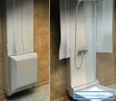 Příklad minimalismu - skládací sprcha Příklad minimalismu - skládací sprcha