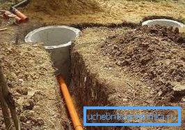 Umístění potrubí do septiku Umístění potrubí do septiku