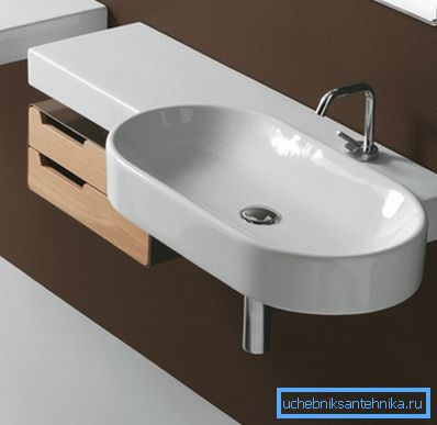 Nejjednodušší produkt typu závěsu má jednoduchý design a někdy se podobá běžnému umyvadlu.