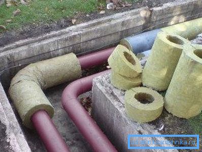 Proces izolace kanalizace od chladu. Proces izolace kanalizace od chladu.