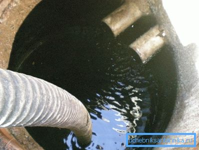 Proces vypouštění dobře před hydroizolací.