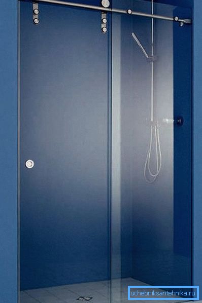 Sluneční skleněné dveře pro sprchu 80 x 200 mm s horním závěsem