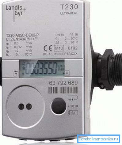 Počítadlo, které je vloženo do topné linky pro výpočet energie vynaložené na vytápění