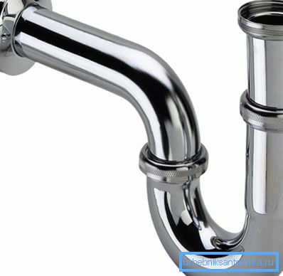 Umyvadlové sifony. Jeho spodní ohyb ve skutečnosti je hydraulický ventil.