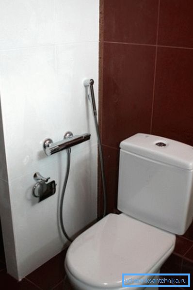 Splachovací kohoutek pro hygienickou sprchu v toaletní místnosti Splachovací kohoutek pro hygienickou sprchu v toaletní místnosti