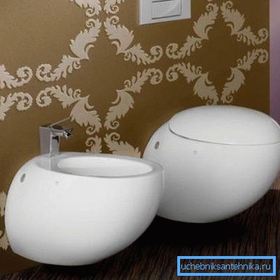 Toaletní mísa a bidet vypadají jako vejce Toaletní mísa a bidet vypadají jako vejce