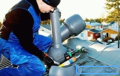 Instalace větrací trubky Instalace větrací trubky