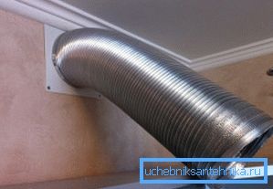100 mm ventilační měchy během instalace 100 mm ventilační měchy během instalace