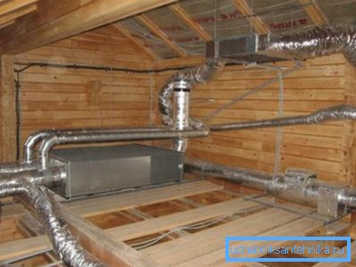 Ventilační kanály s instalací pro rekuperaci tepla