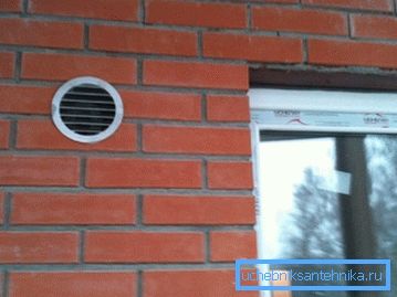 Vzhled přívodního ventilu na stěnu Vzhled přívodního ventilu na stěnu